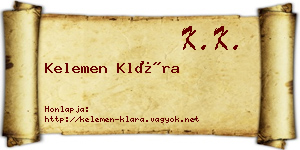 Kelemen Klára névjegykártya