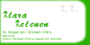 klara kelemen business card